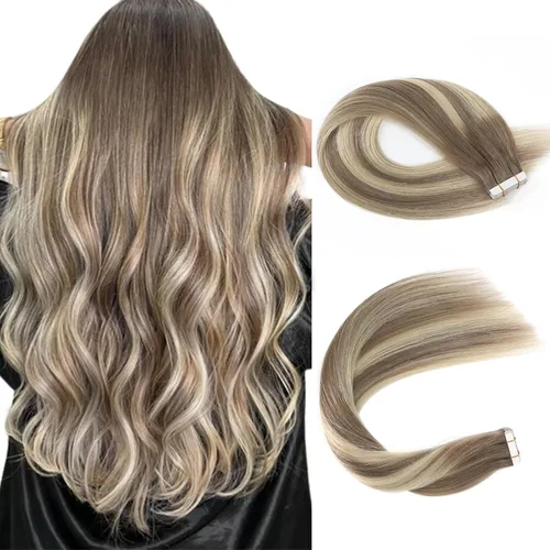 Miniatura 13 de Sassina Extensiones de Cabello Humano con Cinta Negro Azabache 12 Pulgadas 30g/paquete 20pcs Liso Sin Costuras Trama de Piel Extensiones de Cabello