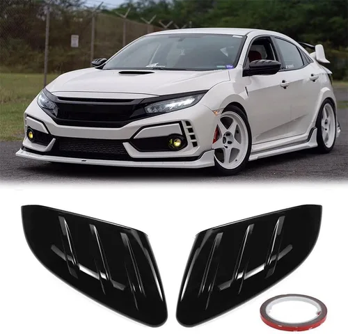 Miniatura 7 de 2 fundas para espejo lateral de puerta compatibles con Honda Civic 2016-2021 10ª generación Sedan Coupé Hatchback estilo extendido carcasa de espejo
