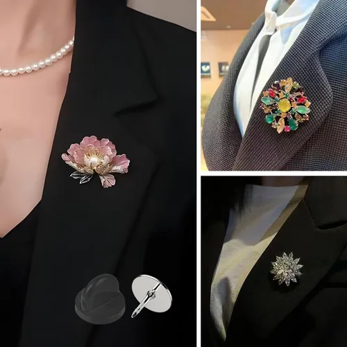 Miniatura 5 de 50 pares de alfileres y respaldos, tachuelas de amarre de bloqueo, parte trasera de pasador de goma, alfileres de corbata con parte trasera