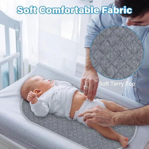 Miniatura 4 de Almohadilla acolchada para cambiar pañales para bebé, antideslizante, paquete de 3 almohadillas de incontinencia reutilizables de absorción pesada