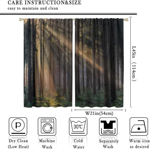 Miniatura 2 de Cortinas de bosque, árboles altos rectos, encantadores paisajes con temática de la naturaleza, cortinas opacas decorativas, para dormitorio, sala