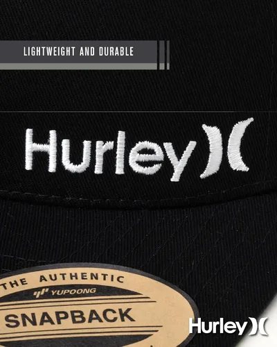 Miniatura 6 de Hurley Sombrero de camionero para hombre, diseño de corp a presión, cómodo, curvado con cierre de presión ajustable, sombreros de camionero