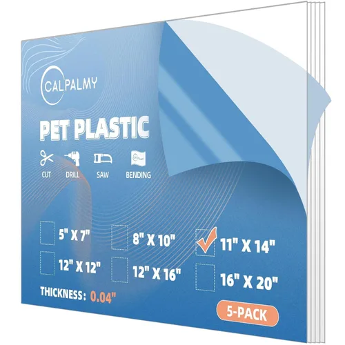 Miniatura 7 de Paquete de 10 paneles de plástico PET de 5 x 7 pulgadas / plexiglás de 0.04 pulgadas, alternativa de vidrio irrompible, ligera y asequible. Uso