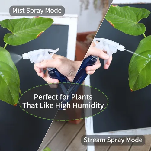 Miniatura 6 de Goowin - Regadera para plantas de interior, boquilla larga, regadera pequeña de 47 oz para interior con botella de espray adicional de 16 oz y Azul