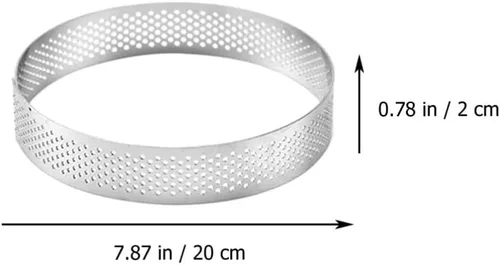 Miniatura 6 de Cabilock 1 anillo de acero inoxidable para tartas, redondo, 8 pulgadas