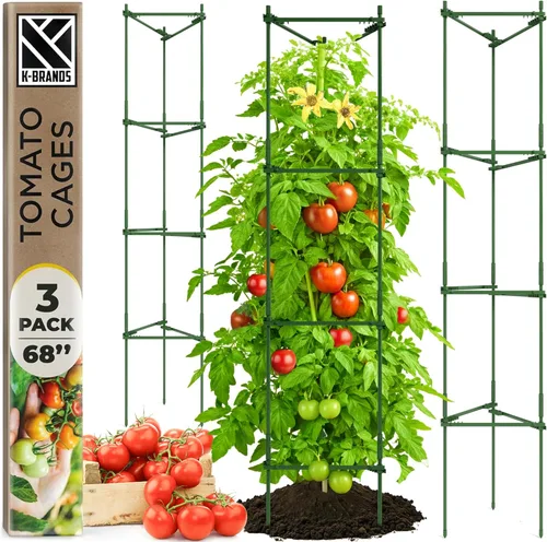 Miniatura 14 de Jaula de tomate – Estacas grandes de enrejado y estructuras de soporte para plantas para verduras y plantas trepadoras – Jaulas altas para tomate