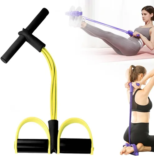 Bandas de resistencia con asas, 21 bandas de resistencia de fitness, 4 tubos de pedal de tobillo bandas de estiramiento para entrenamientos de