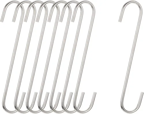 Miniatura 13 de uxcell Ganchos colgantes en S, colgador de acero extra largo de 5 pulgadas (4.724 in), usos en interiores y exteriores para jardín, baño, armario