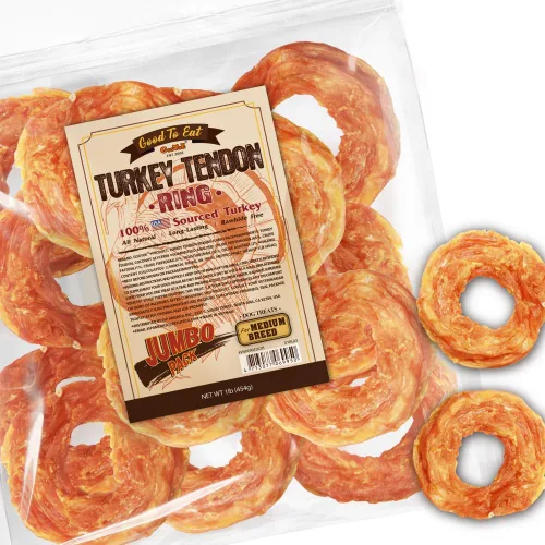 Miniatura 19 de Gootoe Tendones de Pavo para Perros – Golosinas Naturales, Hipoalergénicas para Perros, Alternativa al Cuero Crudo, Masticables Duraderas