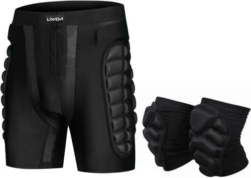 Lixada Pantalones cortos acolchados protectores 3D para snowboard, patinaje, esquí