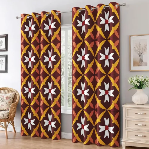Miniatura 13 de Groovy Heart Curtains for Living Room 84 Inch Length, 60S 70S Retro Blackout Curtains Bedroom Decor, Hippie Orange Aesthetic Grommet Thermal Black