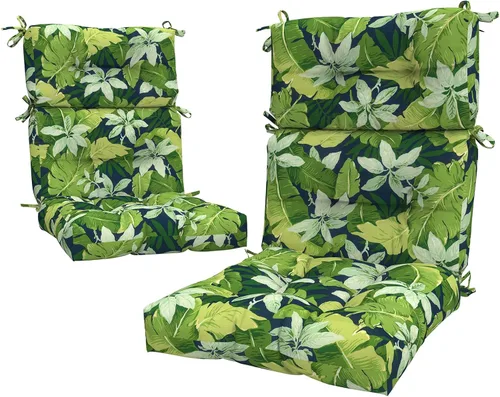 Miniatura 36 de LVTXIII Paquete de 2 cojines para sillas de respaldo alto para exteriores, 44 x 20 x 4 pulgadas, juego de cojines de patio al aire libre con lazos