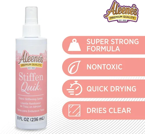 Miniatura 3 de Aleene's 15581 Stiffen-Quick - Espray de refuerzo de tela (8 onzas), Versión original, el empaque puede variar