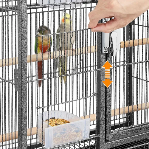Miniatura 5 de Yaheetech Jaula de hierro forjado extra grande para periquitos con soporte desmontable para cacatúa, sol, mejilla, conure, agapornis, pinzón