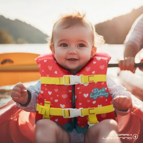Miniatura 5 de Dark Lightning Chaleco salvavidas para bebés aprobado por USCG de 0 a 30 libras, chaleco de natación para bebé/niños pequeños de 1 a 3 años de edad