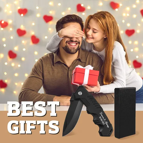 Miniatura 4 de Regalos para hombres, cuchillo de bolsillo personalizado grabado personalizado, regalos para novio, marido, prometido, novio, papá, hermano, amigo