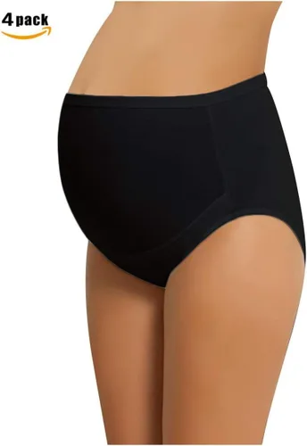 Miniatura 5 de Bragas de maternidad de algodón para mujer, ropa interior ajustable de corte alto, paquete de 4