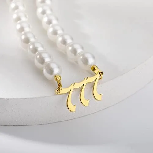 Miniatura 6 de TRUNO SEA - Collares de números de ángel 111 222 333 444 I555 777 888 999 666 gargantilla de perlas de mitación joyería minimalista de acero