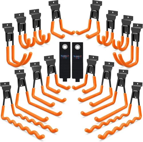 Miniatura 12 de 3-H, accesorios para pared de listones de 18 piezas, ganchos y perchas de pared de listones de múltiples tamaños, pared de listones resistente