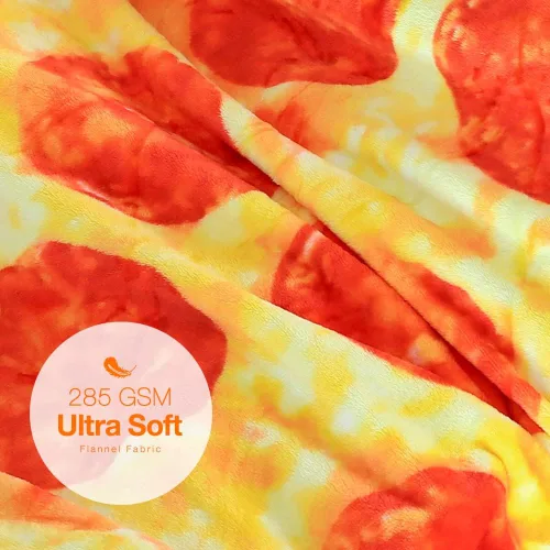 Miniatura 4 de Manta de Pizza de 63 Pulgadas Tamaño Adulto de Doble Cara, Manta de Comida de Pizza para Adultos y Niños, Mantas Divertidas de Doble Cara Realistas
