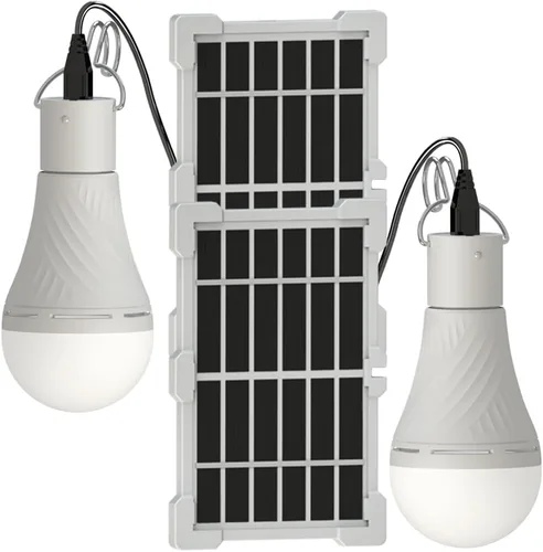 Luz solar portátil con modo de encendido y apagado automático para interiores y Chieken Coop, luces LED solares para tienda de campaña de