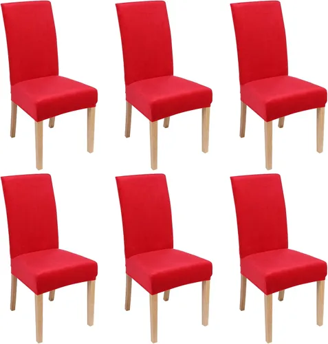 Miniatura 23 de smiry - Fundas para sillas de comedor de terciopelo elástico y suave, extraíbles, Terciopelo, Beige