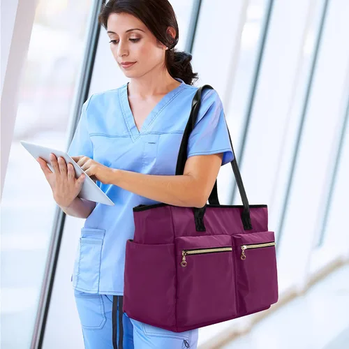 Miniatura 6 de Damero Bolsa de enfermera con funda para laptop para el trabajo y el cuidado del hogar, estudiantes de medicina
