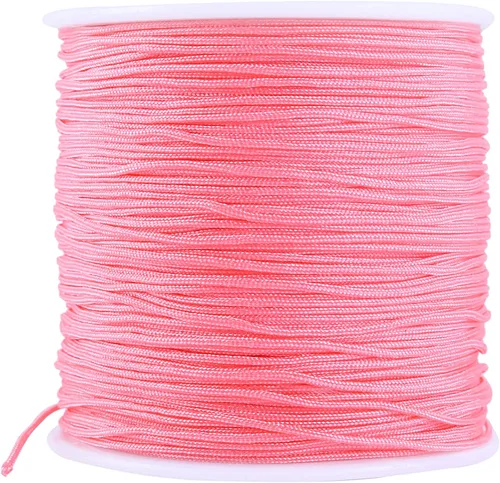Miniatura 57 de KONMAY 1 rollo de cuerda de nailon para hacer pulseras de 150 yardas, trenzado de nailon Shamballa Macramé/cordón de cuentas de 0.4mm, cordón