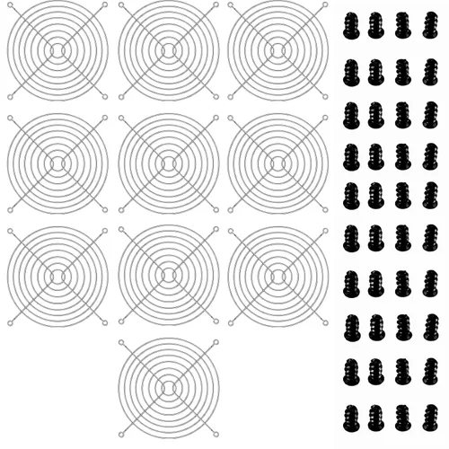 Miniatura 10 de FCI2 - Juego de 2 fundas protectoras para ventilador de 4.724 in de hierro negro con tornillos de repuesto para refrigeración de carcasa