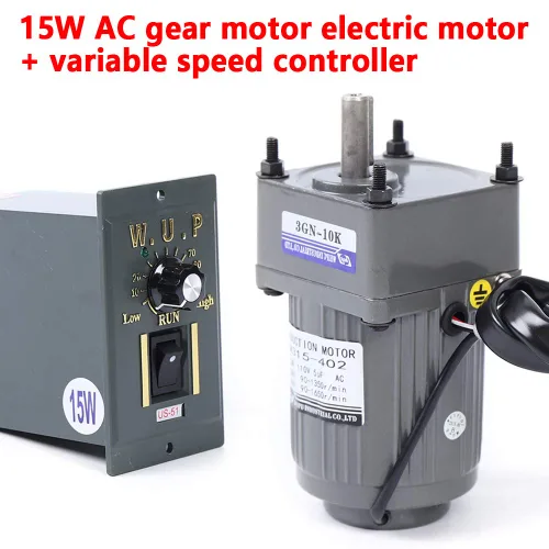 Miniatura 3 de 15W 10K AC110V 125 RPM Motor reductor de engranajes variable ajustable con controlador de velocidad para la industria