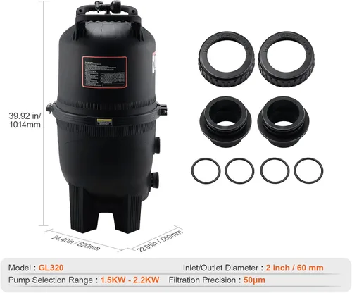 Miniatura 7 de Happybuy Cartucho filtro de piscina, área de 325 pies cuadrados, sistema de filtración enterrado/sobre el suelo, a prueba de fugas, para jacuzzis