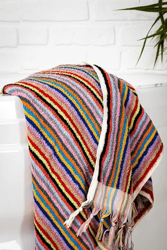 Miniatura 3 de Toallas de mano y baño a rayas para baño, de gran tamaño, 17 x 35 pulgadas, juego de 2 toallas de mano, algodón turco orgánico, toallas de baño