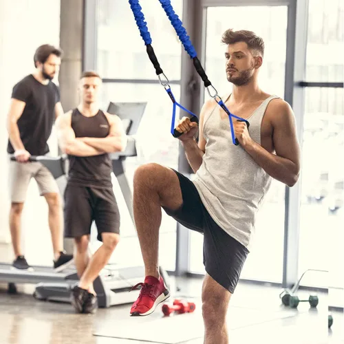 Miniatura 5 de Coolrunner 2 pares de asas de banda de resistencia, agarres de fitness, diseño ancho, asas de cable resistentes con núcleos de ABS sólidos, anillos