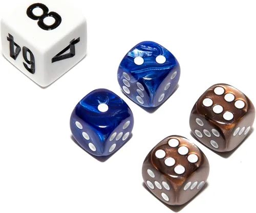 Miniatura 13 de Bello juegos Deluxe dados de imitación de mármol sets-black/, Azul, 5/8