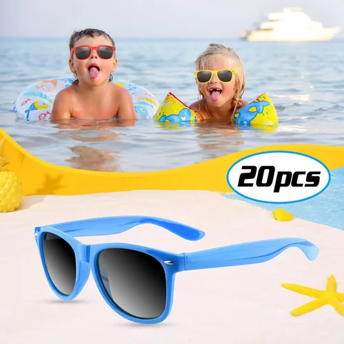 Miniatura 52 de TUPARKA Paquete de 20 lentes de sol para niños a granel para fiestas de verano en la piscina, fiestas de cumpleaños, bolsas de golosinas, color verde