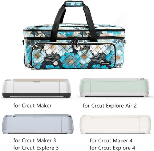 Miniatura 3 de AMOIGEE Estuche de transporte para Cricut Maker 3, Maker 4, Explore Air 2, Explore 3, Explore 4, bolsa de transporte de doble capa con cubierta Azul