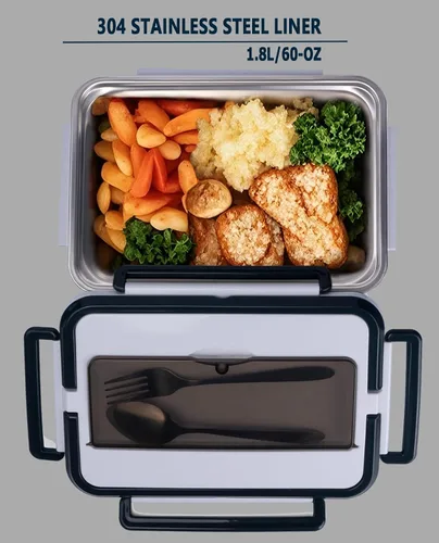Miniatura 3 de Fiambrera Eléctrica Calentadora de Alimentos para Hombres Adultos, 3 en 1 Fiambreras con Calefacción para Coche Camión Trabajo Viaje con Bolsa
