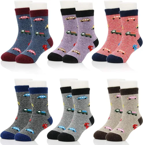 Century Star Calcetines tipo pantufla para niñas con pinzas para niños cálidos con forro polar calcetines peludos para invierno y Navidad