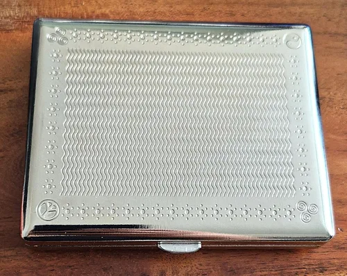Estuche para cigarrillos retro estilo victoriano de metal para tamaño regular, king y 100, tarjetero de bolsillo de seguridad, grande con patrón
