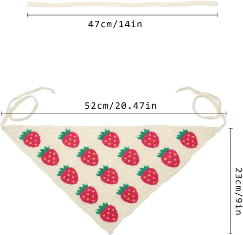 Miniatura 2 de AWAYTR Crochet Bandana Head Kerchief Hair Scarf 2Pcs Knitted Scarves Tie Bcak Floral Headwrap for Women Girls
