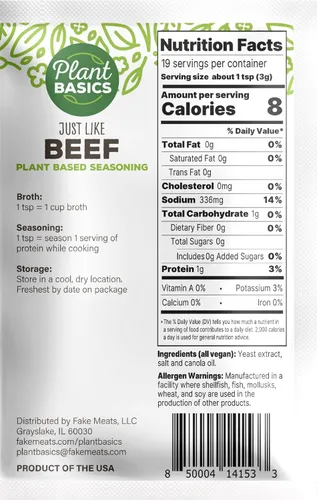 Miniatura 2 de Plant Basics - Condimento a base de plantas, al igual que la carne de res, 2 onzas, vegano, sin gluten, kosher, sin OMG