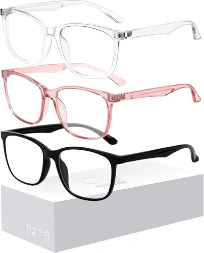 Miniatura 12 de Oilway - Paquete de 3 lentes de bloqueo de luz azul para hombres y mujeres, para computadora, lectura, juegos, televisión, teléfonos, antifatiga