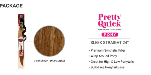 Miniatura 5 de Outre Cola de caballo Pretty Quick Sleek Straight 24" (1-Jet Black)