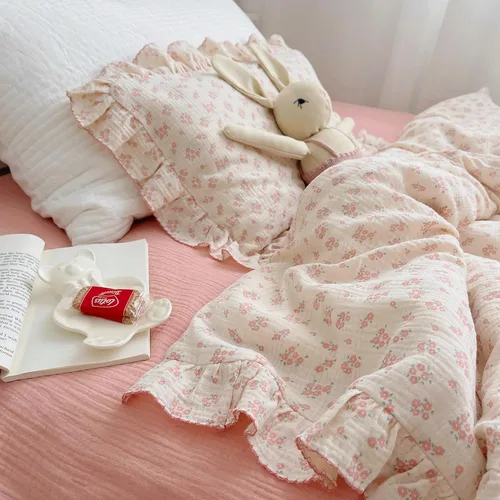 Miniatura 6 de BuLuTu Funda de almohada de algodón para niños pequeños, tamaño estándar, estampado de flores de Galsang, suave funda de almohada de viaje con borde