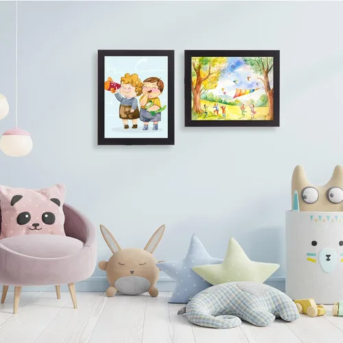 Miniatura 7 de Marco de arte para niños, 1 unidad, marcos de obras de arte para niños, exhibición intercambiable de 8 x 10.5 pulgadas con paspartú o de 9.5 x 12
