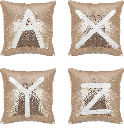 Miniatura 15 de JYFLZQ - Fundas de almohada de lentejuelas sublimadas en blanco 40.6 x 40.6 cm - Juego de 2 fundas reversibles con lentejuelas para almohadas