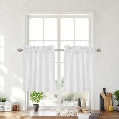 Miniatura 13 de RYB Home - Cortinas semitransparentes de lino Angora