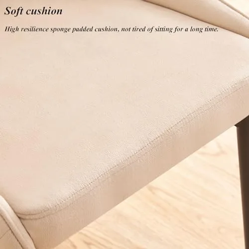 Miniatura 5 de High-End Velvet Dining Chair - Upholstered Tufted Lounge Chair with Black Metal Legs for Cafe, Restaurant, Milk Tea Shop, and Dining Room - Blue