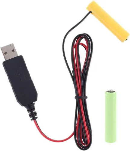tegongse LR6 AAA Eliminador de Batería 2M Cable de alimentación USB Reemplazar 1-4 pilas AAA - 1.5v/3v/4.5v/6v 2AAA