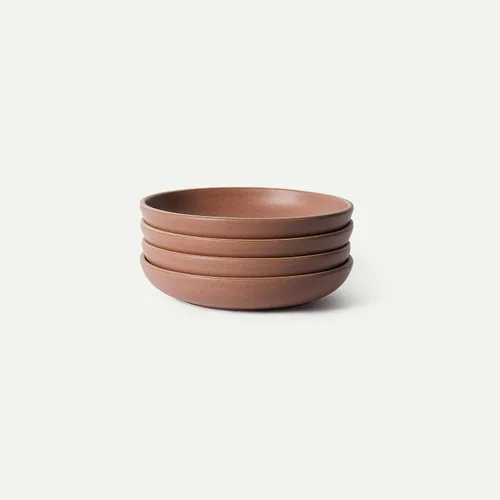 Miniatura 12 de MORA Juego de 4 platos medianos de cerámica para pasta/cuencos anchos de cerámica de 30 onzas, aptos para microondas, horno y lavavajillas, cosecha